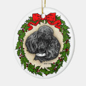 Black Speelgoed Poodle Art van Glenda S. Harlan Keramisch Ornament (Links)