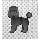 Black Speelgoed Poodle Cute Cartoon Dog Douchegordijn (Voorkant)