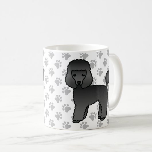 Black Speelgoed Poodle Cute Cartoon Dog Koffiemok (Voorkant rechts)