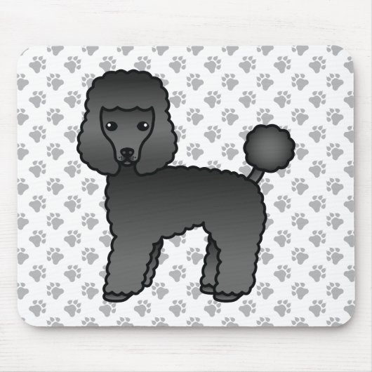 Black Speelgoed Poodle Cute Cartoon Dog Muismat (Voorkant)