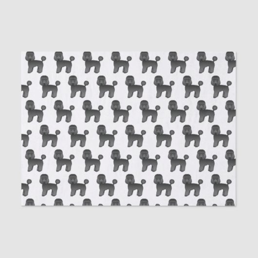 Black Speelgoed Poodle Cute Cartoon Dog Patroon Tissuepapier (Voorkant)