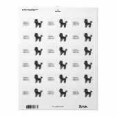 Black Speelgoed Poodle Cute Cartoon Dog & Text Etiket (Full Sheet)