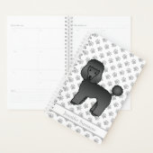 Black Speelgoed Poodle Cute Cartoon Dog & Text Planner (Display)