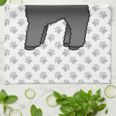 Black Speelgoed Poodle Cute Cartoon Dog Theedoek (Gevouwen)