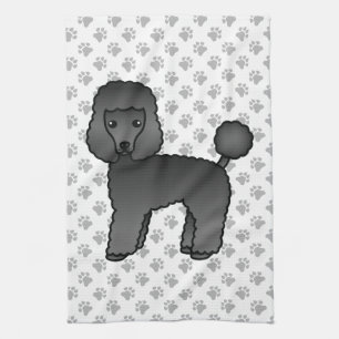 Black Speelgoed Poodle Cute Cartoon Dog Theedoek