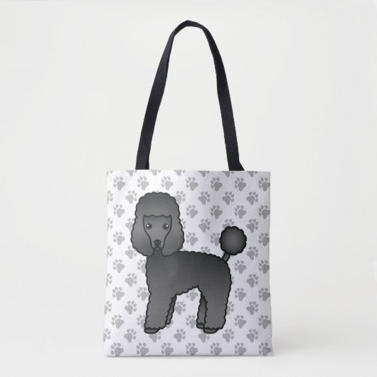 Black Speelgoed Poodle Cute Cartoon Dog Tote Bag (Voorkant)