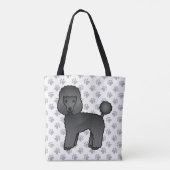 Black Speelgoed Poodle Cute Cartoon Dog Tote Bag (Achterkant)