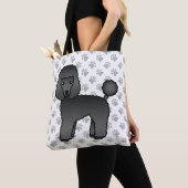 Black Speelgoed Poodle Cute Cartoon Dog Tote Bag (Dichtbij)