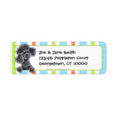 Black Speelgoed Poodle Fun Stripes Etiket (Voorkant)