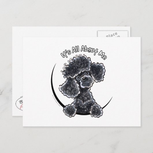 Black Speelgoed Poodle IAAM Briefkaart (Voorkant / Achterkant)