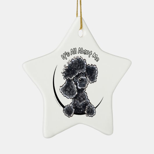 Black Speelgoed Poodle IAAM Keramisch Ornament (Rechts)