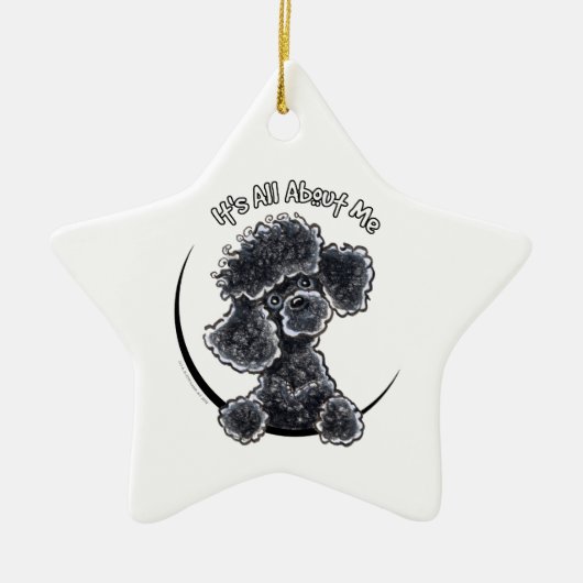 Black Speelgoed Poodle IAAM Keramisch Ornament (Voorkant)