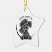 Black Speelgoed Poodle IAAM Keramisch Ornament (Links)