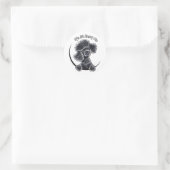 Black Speelgoed Poodle IAAM Ronde Sticker (Tas)