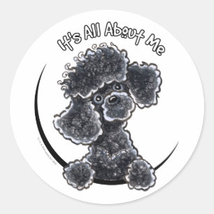 Black Speelgoed Poodle IAAM Ronde Sticker
