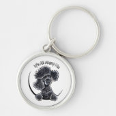 Black Speelgoed Poodle IAAM Sleutelhanger (Voorkant)