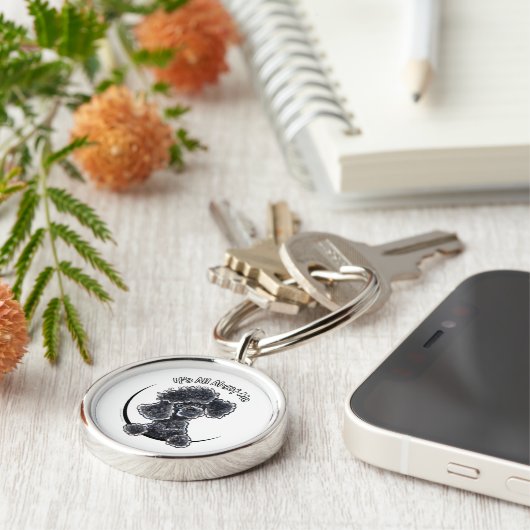 Black Speelgoed Poodle IAAM Sleutelhanger (Zijkant)