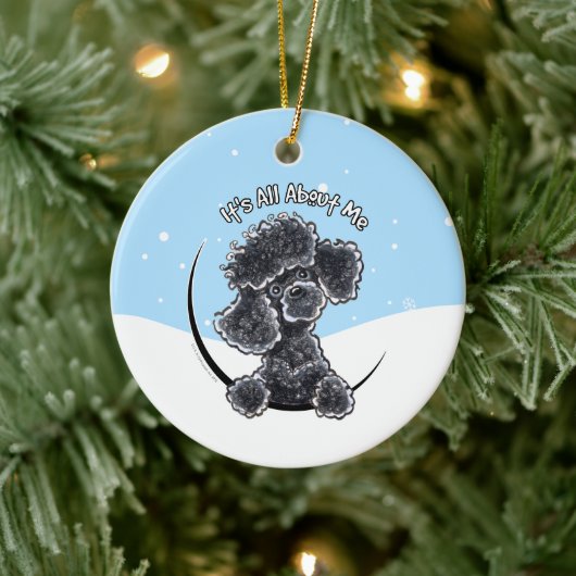 Black Speelgoed Poodle over me kerstmis Keramisch Ornament (Boom)