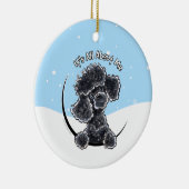 Black Speelgoed Poodle over me kerstmis Keramisch Ornament (Rechts)