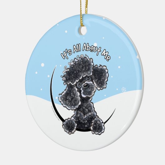 Black Speelgoed Poodle over me kerstmis Keramisch Ornament (Links)