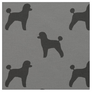 Black Speelgoed Poodle Silhouettes Patroon Honde Stof