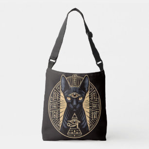 "Black Sphynx Cat" Evil Eye Handtas Crossbody Bag