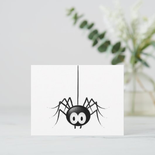 Black Spider Cute Halloween Gift Briefkaart (Staand voorkant)