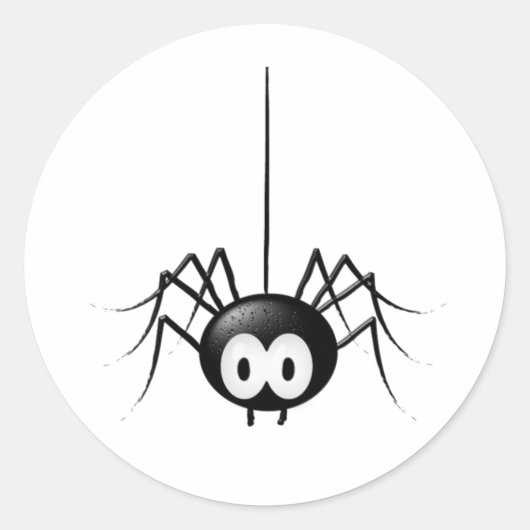 Black Spider Cute Halloween Gift Ronde Sticker (Voorkant)