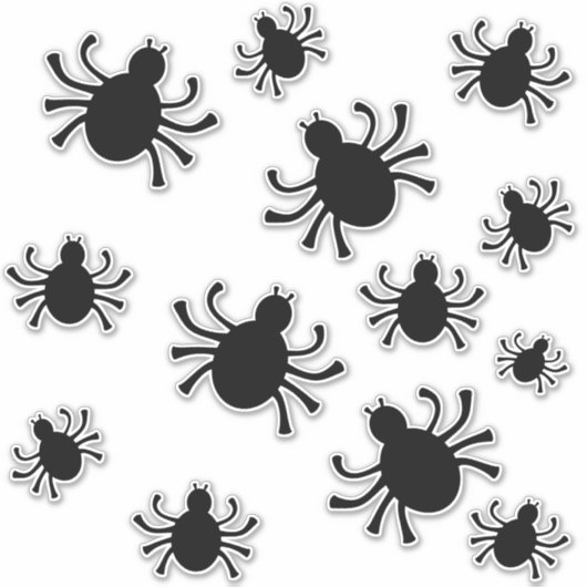Black Spider Decorations voor Halloween Sticker (Voorkant)