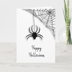 Black Spider en Web Happy Halloween Kaart