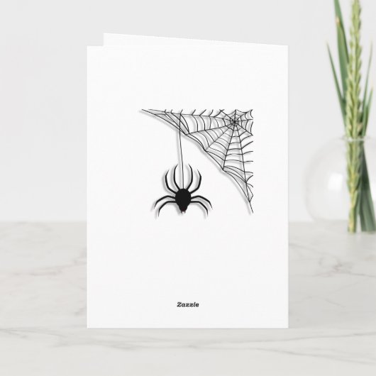 Black Spider en Web Happy Halloween Kaart (Achterkant)
