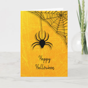 Black Spider en Web Happy Halloween Kaart