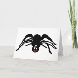Black Spider Funny Cartoon Halloween Kaart