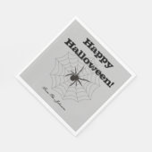 Black Spider Grey Paper Halloween Party Napkins Servet (Hoek)