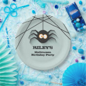 Black Spider Halloween Birthday Party Papieren Bordje (Feest)