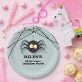 Black Spider Halloween Birthday Party Papieren Bordje (Feest)