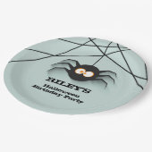 Black Spider Halloween Birthday Party Papieren Bordje (Gekanteld)