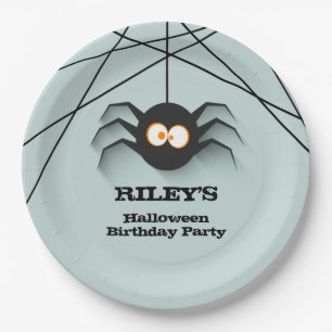 Black Spider Halloween Birthday Party Papieren Bordje