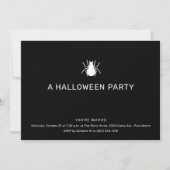 Black Spider Halloween Party Kaart (Voorkant)