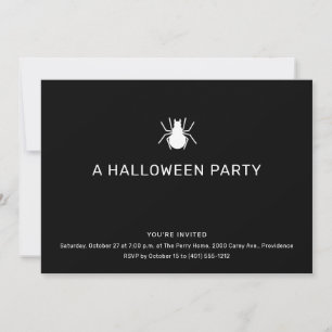 Black Spider Halloween Party Kaart
