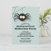 Black Spider Halloween Party Kaart (Staand voorkant)
