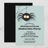 Black Spider Halloween Party Kaart (Voorkant / Achterkant)