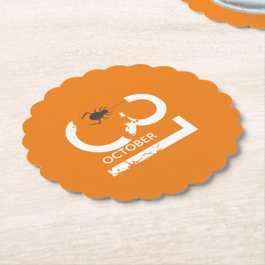 Black Spider Halloween party op 31 oktober Kartonnen Onderzetters (Gekanteld)