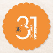 Black Spider Halloween party op 31 oktober Kartonnen Onderzetters (Voorkant)