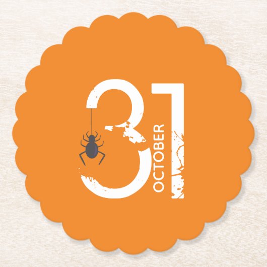 Black Spider Halloween party op 31 oktober Kartonnen Onderzetters (Voorkant)