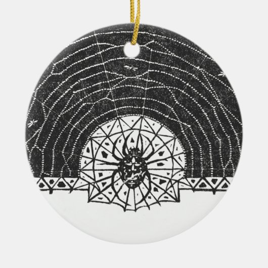 Black Spider Insect Halloween 2021 Keramisch Ornament (Voorkant)