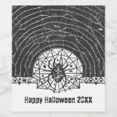 Black Spider Insect Halloween 2021 Wijn Etiket (Enkel label)