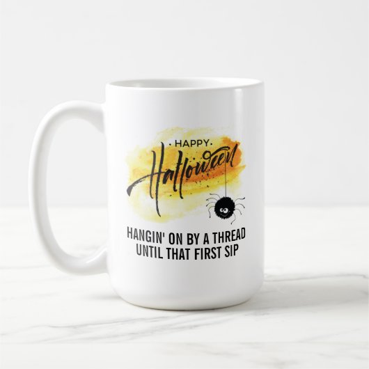 Black Spider met Web Halloween Koffiemok (Links)