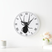Black Spider Round Roman Nummerklok Grote Klok (Huis)