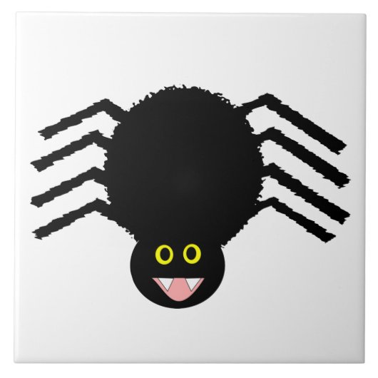 Black Spider Tile Tegeltje (Voorkant)